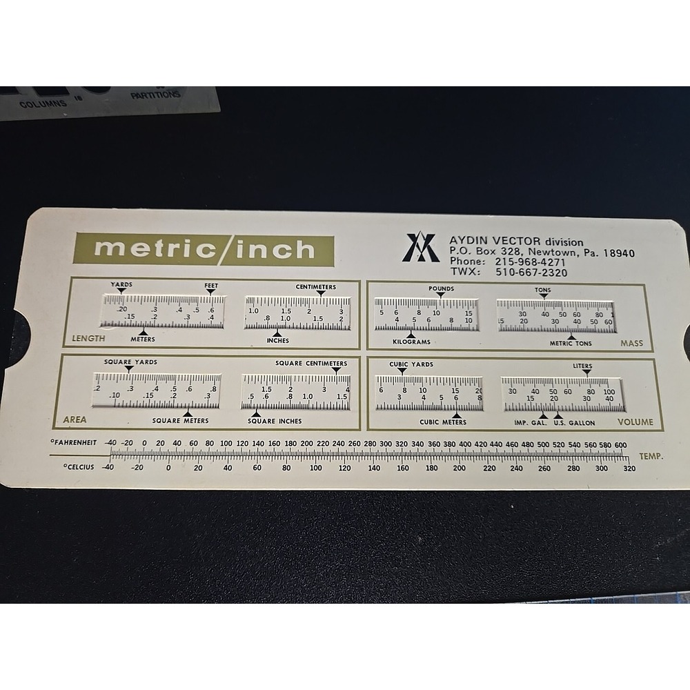 Vintage RapiDesign GE Noryl AYDIN VECTOR Slide Chart Drafting Templates Ruler - Picture 6 of 9